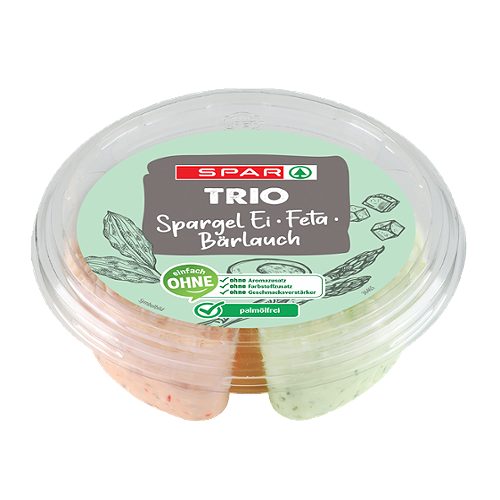 Produktbild von SPAR, Aufstrich Trio Spargel Ei-Feta-Bärlauch