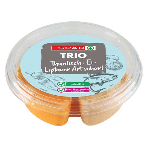 Produktbild von SPAR, Aufstrich Trio Thunfisch-Ei-Liptauer scharf