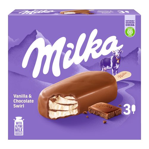 Produktbild von Milka, Vanilla & Chocolate Sticks Vanilla & Chocolate Swirl 3 Stück
