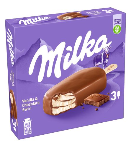 Produktbild von Milka, Vanilla & Chocolate Sticks Vanilla & Chocolate Swirl 3 Stück