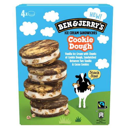 Produktbild von Ben & Jerry's, Cookie Dough Ice Sandwich 4 Stück