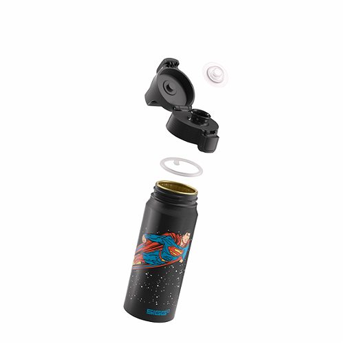 Produktbild von SIGG, Kindertrinkflasche Alu Superman black 0,6L