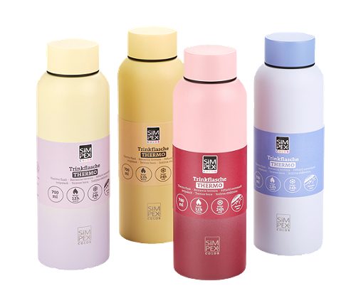 Produktbild von SIMPEX COLOR, Thermoflasche 700ml gelb/lila