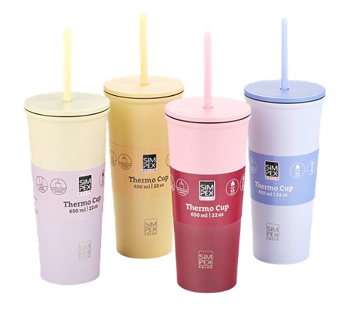 Produktbild von SIMPEX COLOR, To-Go Cup 650ml rosa/burgundy