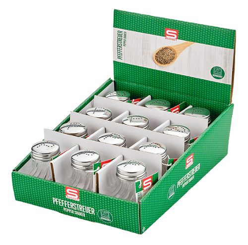 Produktbild von S-BUDGET, Pfefferstreuer 50ml Füllmenge Edelstahlkappe