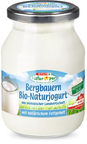 Produktbild von SPAR Natur*pur, Bergbauern Bio-Naturjogurt mit natürlichem Fettgehalt