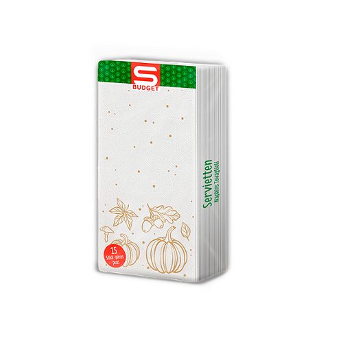 Produktbild von S-BUDGET, Pocketserviette Herbst 15 Stück