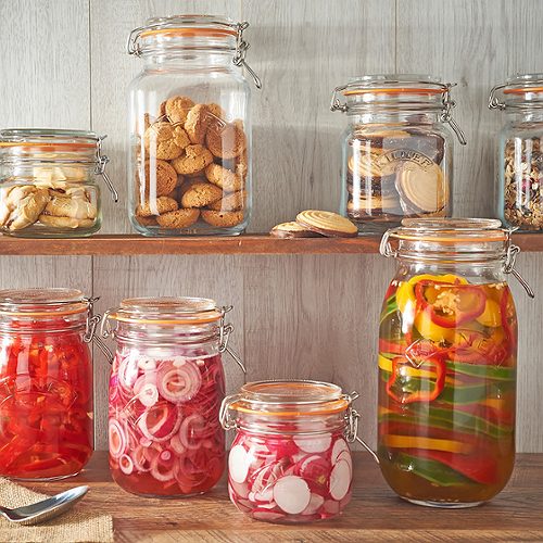 Kilner Einmachglas quadratisch mit Buegelverschluss 1L