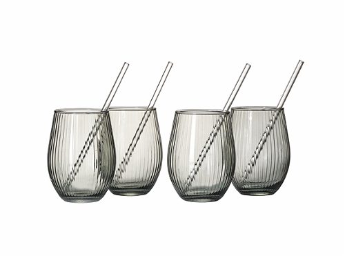 Produktbild von Ritzenhoff, Partyset 8tlg. 590 ml mit Halm Spritz smoke