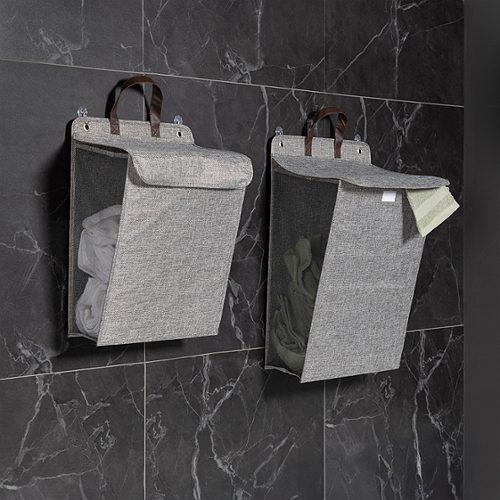 Produktbild von SIMPEX, Wäschesammler mit Deckel 2er Set Filz