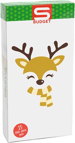 Produktbild von S-BUDGET, Pocketserviette Weihnachten 15 Stück