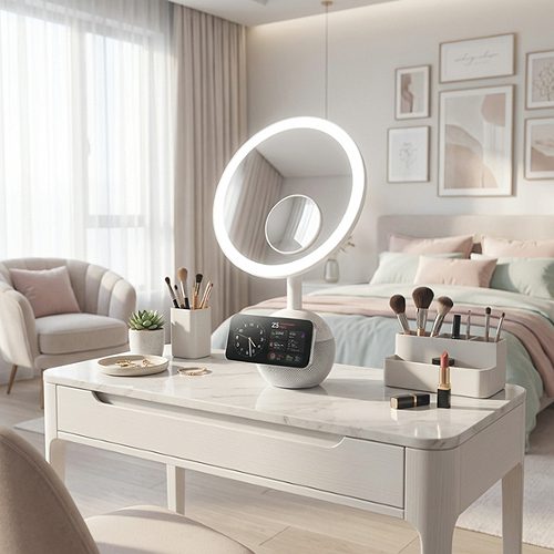 Produktbild von NABO, LED Schminkspiegel Wireless Charger, Lautsprecher