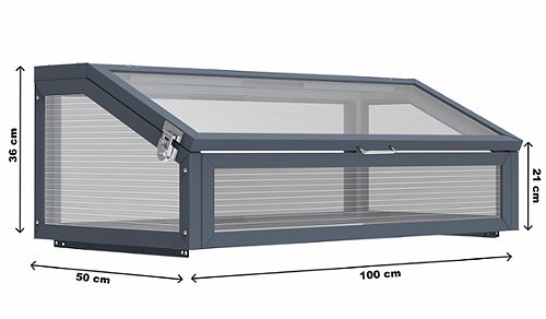 Produktbild von Ferrum, Frühbeetaufsatz anthrazit 100x50x36/21