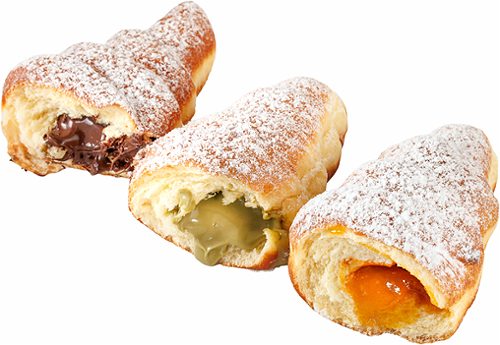 Produktbild von maxi.Backstube, Krapfen-Croissant gef. Marille, Pistazie, Noug ab 3 Stück