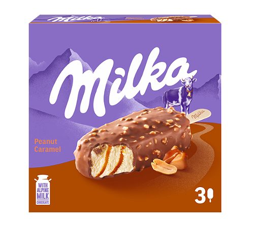 Produktbild von Milka, Ice Cream Peanut Caramel 3 Stück
