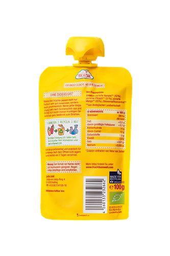 Produktbild von FruchtBar, Bio Quetschie Mango Pfirsich Banane