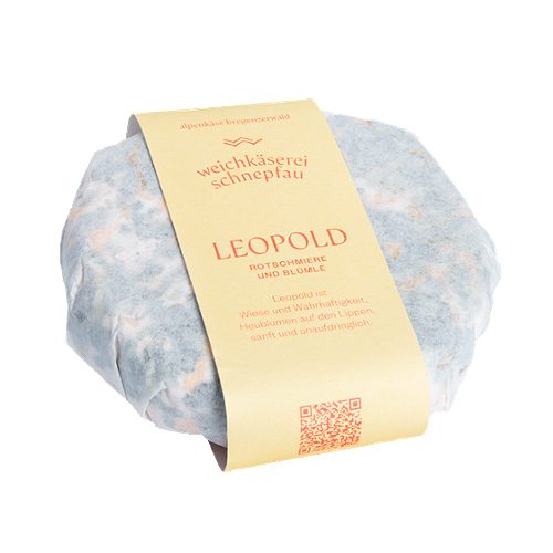 Produktbild von Alpenkäse Bregenzerwald, Leopold Weichkäse Rotschmiere- Blümle