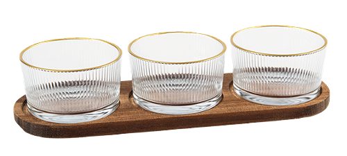 Produktbild von Tognana, Glasschalen Set mit Tablett TAPAS 3-teilig