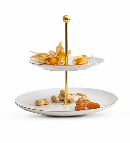 Produktbild von Tognana, Etagere mit Goldrand 2 Ebenen