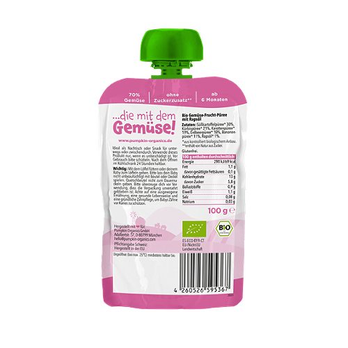 Produktbild von Pumpkin Organics, Bio Quetschie Süßkart. Kürbis Karotte Erdb.