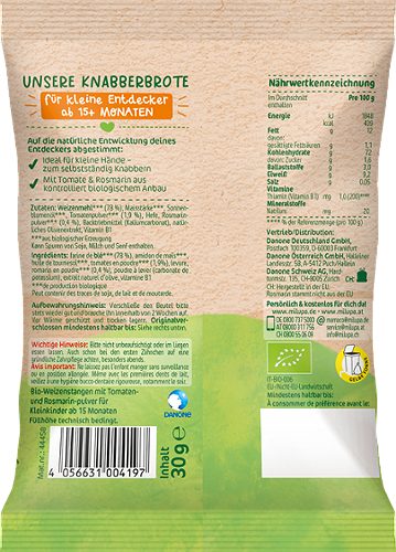 Produktbild von Milupa, Knabberbrote Tomate-Rosmarin