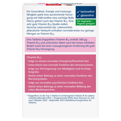 Produktbild von Doppelherz aktiv, Vitamin B12 500 30 Tabletten