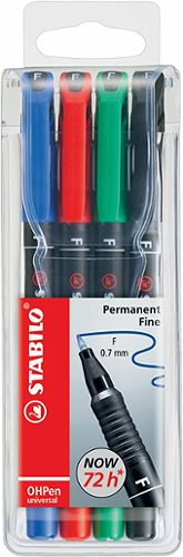 Produktbild von STABILO, Folienstifte permanent 4 Stück