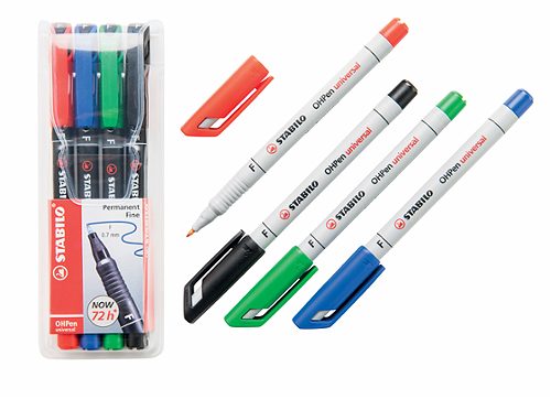 Produktbild von STABILO, Folienstifte non-permanent 4 Stück