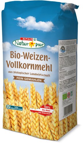 Produktbild von SPAR Natur*pur, Bio-Weizen-Vollkornmehl fein gemahlen