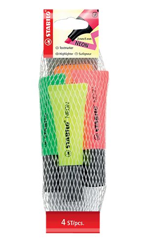 Produktbild von STABILO, Textmarker Neon 4 Farben