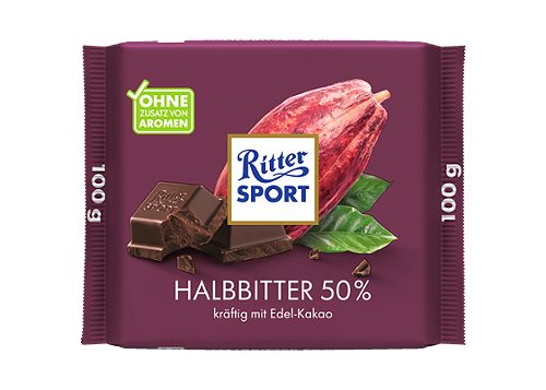 Produktbild von Ritter Sport, Halbbitter Tafel
