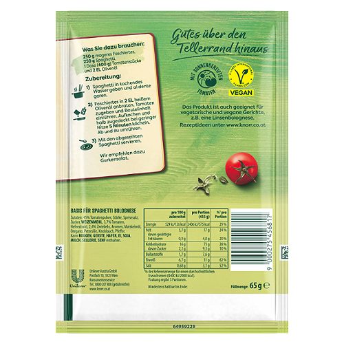 Produktbild von Knorr Basis, Spaghetti Bolognese