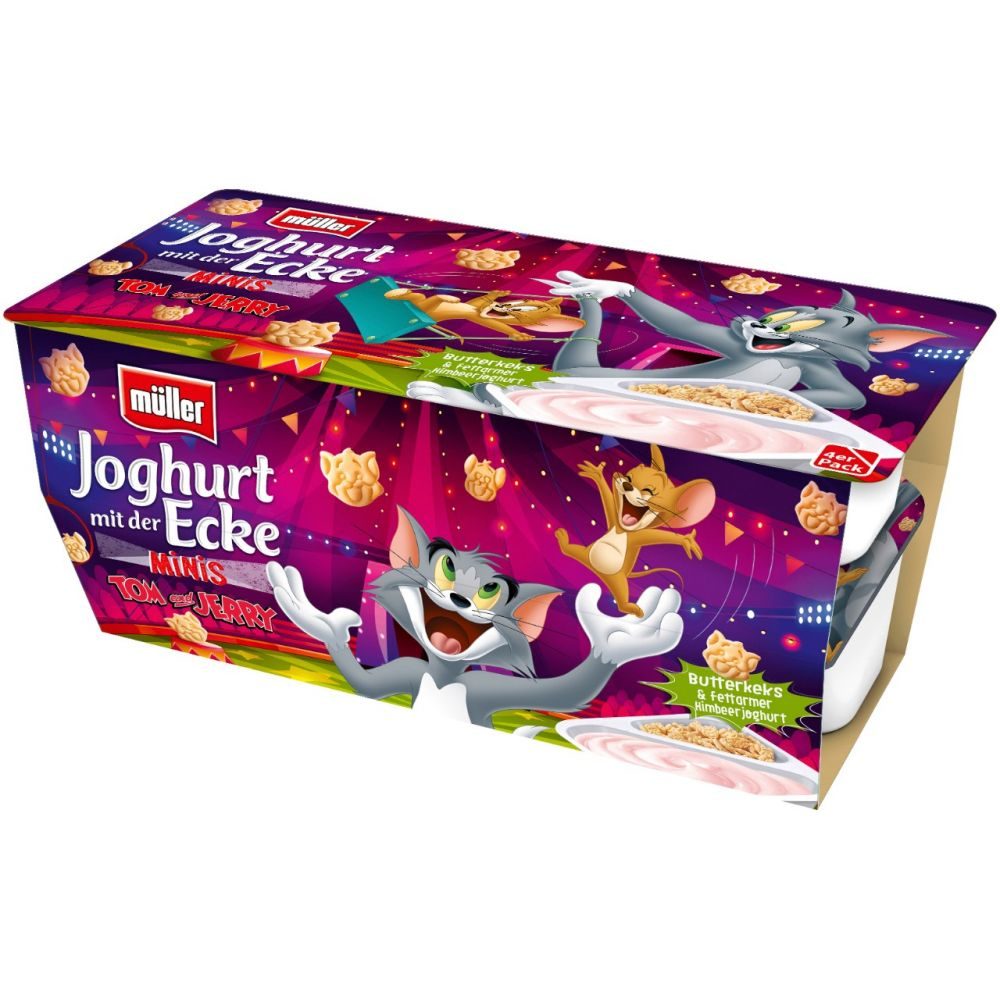 Muller Joghurt Mit Der Ecke Minis Tom Jerry Butterkeks 4x85g 340 G