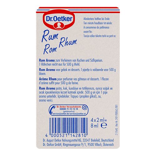 Produktbild von Dr. Oetker, Rum Aroma 4x2ml