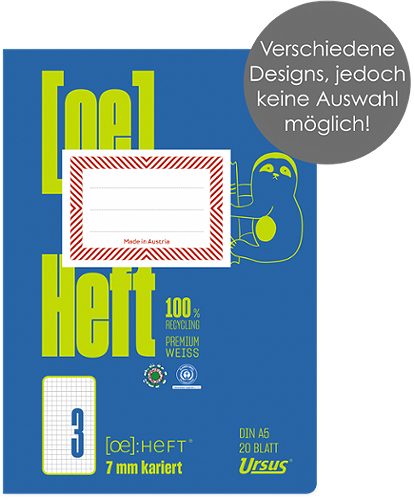 Produktbild von Ursus OE, Heft OE.3 A5, kariert, 20 Blatt