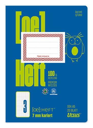 Produktbild von Ursus OE, Heft OE.3 A5, kariert, 20 Blatt