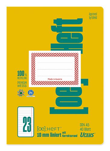 Produktbild von Ursus OE, Heft OE.23 A5, liniert mit Korrekturrand, 40 Blatt