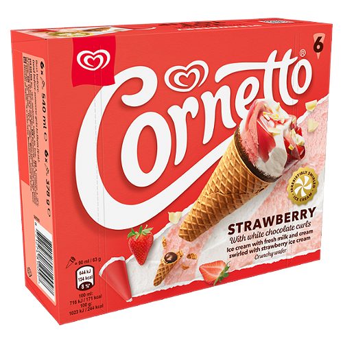 Produktbild von Eskimo Cornetto, Erdbeer 6 Stück