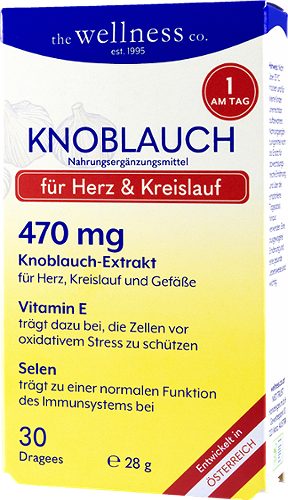 Produktbild von Wellness, Knoblauch + Selen + Vitamin E 30 Kapseln