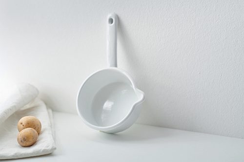 Produktbild von Riess, Stielkasserolle Emaille Pastellgelb 16 cm
