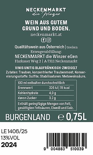 Produktbild von Neckenmarkt Vinis Unitis, Cuvée Blaufränkisch Zweigelt