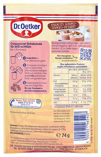 Produktbild von Dr. Oetker, Paradies Creme Schokolade