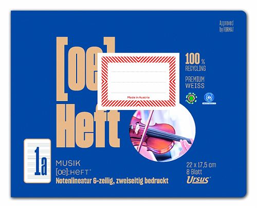 Produktbild von Ursus OE, Heft OE.1a Musikheft quer 8 Blatt