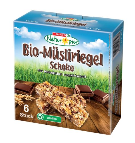 Produktbild von SPAR Natur*pur, Bio-Müsliriegel Schoko 6 x 25g