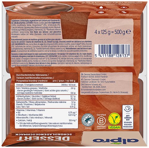 Produktbild von Alpro, Soja Dessert Schokolade 4x125g