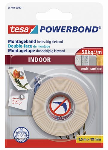 Produktbild von Tesa, Montageband Indoor 1,5m x 19mm