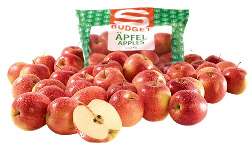 Produktbild von S-BUDGET, Apfel rot Sorte: siehe Etikett 2kg Sack