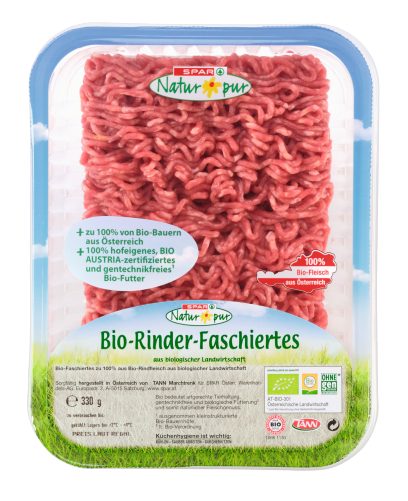 Produktbild von SPAR Natur*pur, Bio-Rinder-Faschiertes per Packung