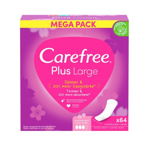 Produktbild von Carefree Plus Large, Slipeinlagen Extra Breit / leichter Duft 64 Stück