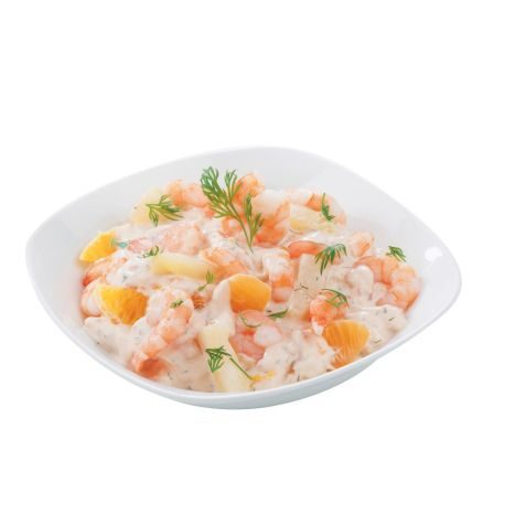 Shrimps-Cocktail mit Ananas und Mandarine